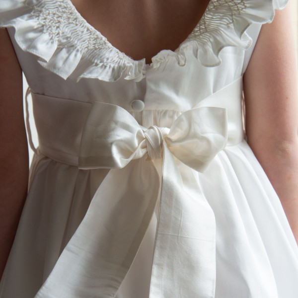 Grace Dress with Pearl Hand Smocking and Silk Sash Grace Dress with Pearl Hand Smocking and Silk Sash